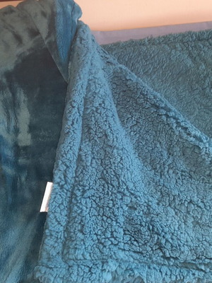 Velour Blanket turquoise 200x220 cm new, 100% polyester