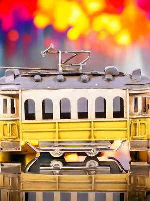 Τραμ Κίτρινο Μεταλλικό Αντίκα εκατ.16.5X16.5X10 κωδ.44-1198