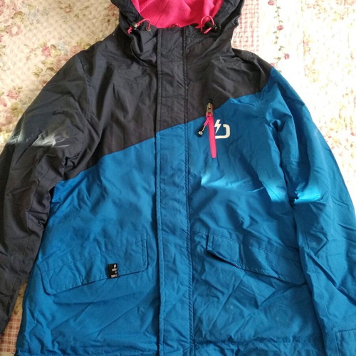 Emerson women's jacket like new with fleece lining, blue and pink