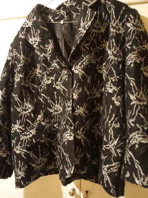 Blazer jacket like new, black with gray details, size 8XL