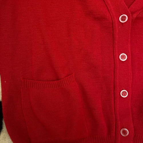 Pullover used red knitted for sizes L-XL