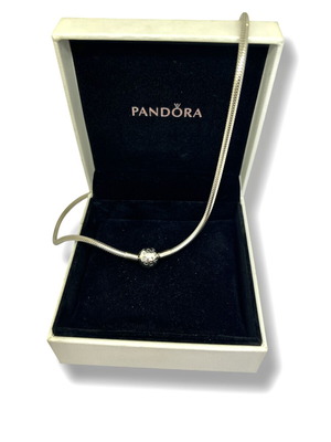Pandora κολιέ 50cm ασήμι 925 με αλυσίδα φίδι και σφαιρικό κούμπωμα