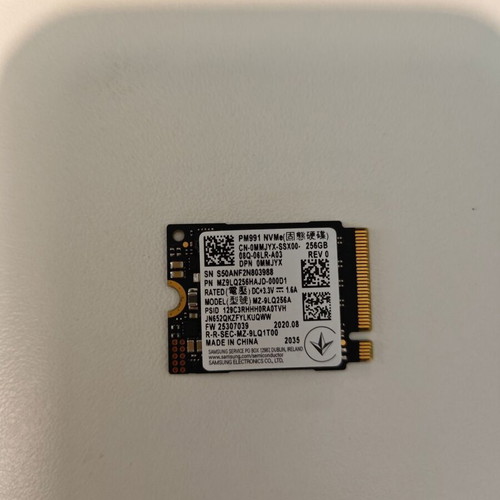 Samsung SSD 256GB PM991 M.2 2242 PCIe 3.0 x4 NVMe used