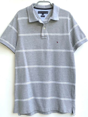 Tommy Hilfiger Ανδρική Μπλούζα Polo Μεταχειρισμένη, Μέγεθος S, Slim Fit, Γκρι Ριγέ