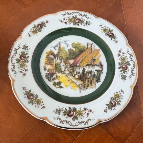 Ascot by Wood and Sons ironstone plate, 1950s antique wall decoration