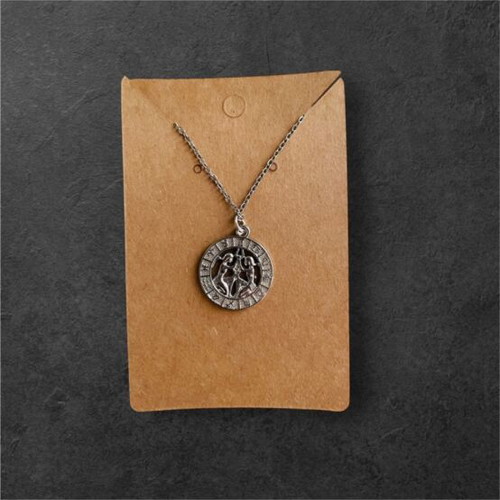 Gemini necklace like new, stainless steel, gray