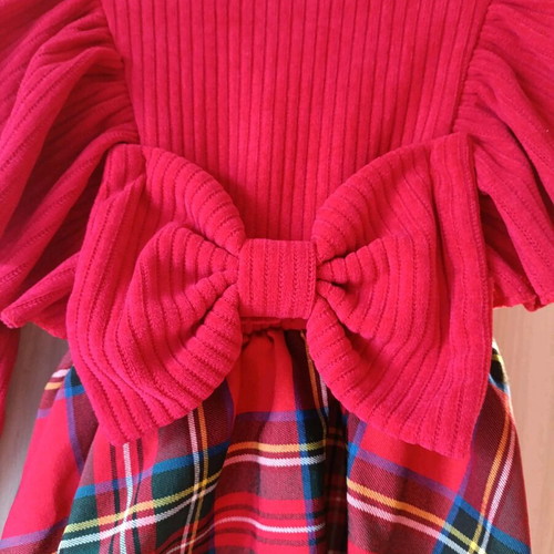 Red checked dress new for 2 years with rib knit top