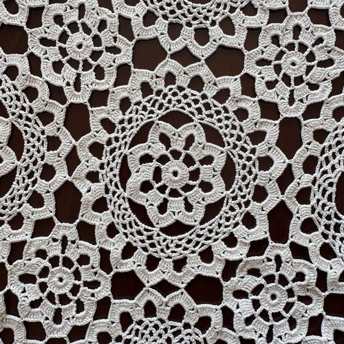 Set of 2 handmade beige vintage doilies like new