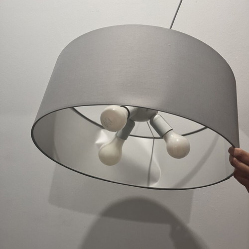 Set of three ceiling lights, grey, brown and black