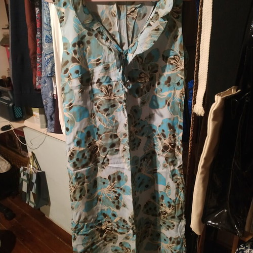 3SUISSES Floral Dress Size M/L Like New Turquoise