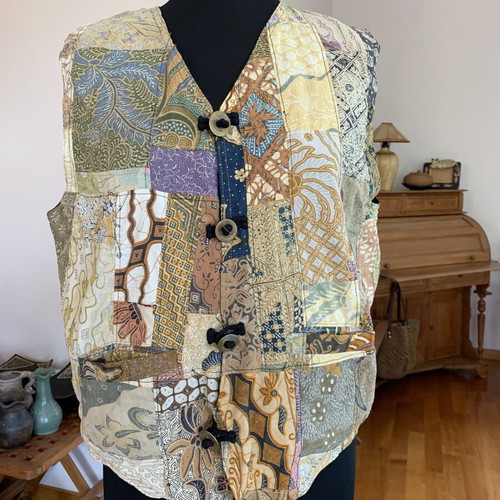 Vintage patchwork vest unisex new, handmade boho style