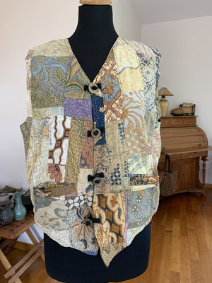 Vintage patchwork vest unisex new, handmade boho style
