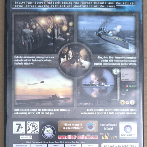 Silent Hunter III PC DVD-ROM Ubisoft like new