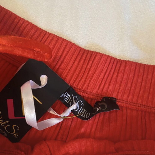 Zip-Kilot pants new, ribbed fabric, elastic waist, red-orange