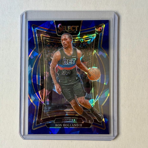 2024-25 Panini Select Concourse Ron Holland II Blue Cracked Ice Prizm card new