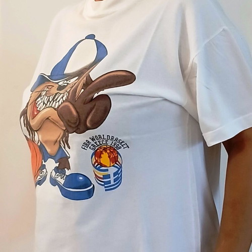FIBA World Basket Greece 1998 T-Shirt like new, Taz Looney Tunes
