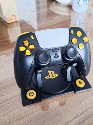 Premium PS5 Controller Stand Retro PS1 Design Black and Gold New