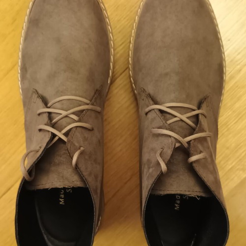 Suede ankle boots new, beige and brown, size 40