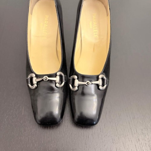 Parallèle Paris Leather Horsebit Pumps Black size 39 like new