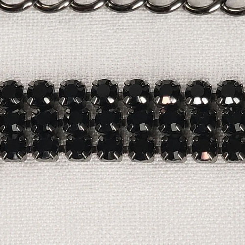 Decorative bra straps set with pearls and black rhinestones, new