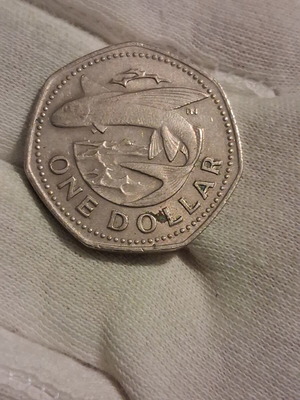Barbados 1973 one dollar coin