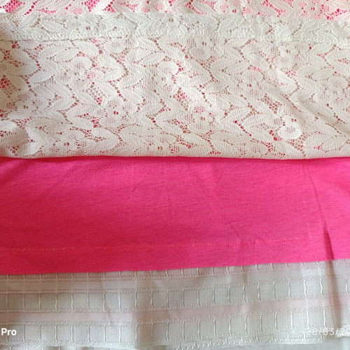 Tezenis summer dress with white lace and fuchsia lining used