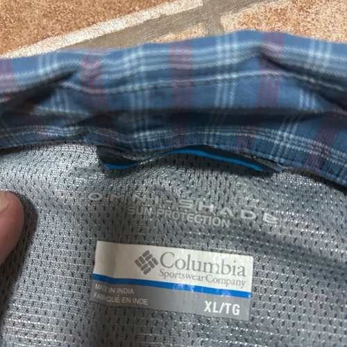 Columbia Omni-Shade Plaid Shirt XL like new, blue outdoor