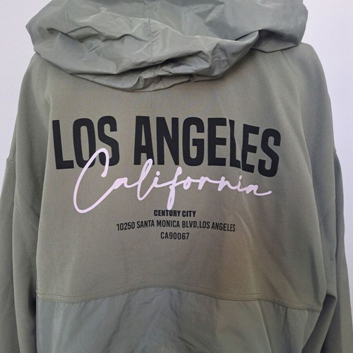 Zara set top with hood and shorts new, green and gray