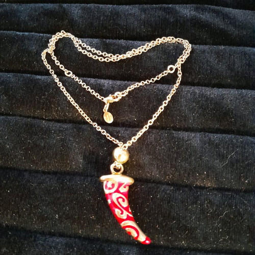 Necklace silver 925 like new, gold plated with enamel Vogue