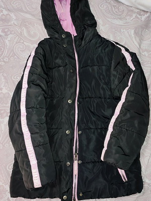Jacket for girl 6-8 years, size 128 cm, like new, black-pink