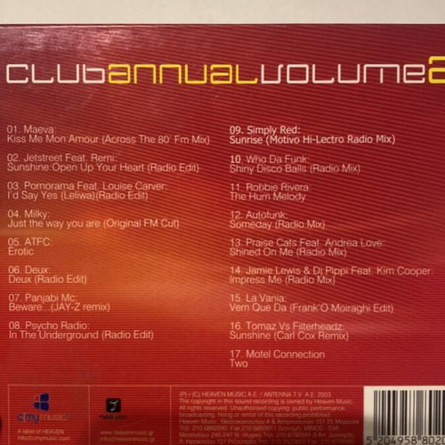 Cd collections double like new, foreign repertoire Club Annual 2 Now 47
