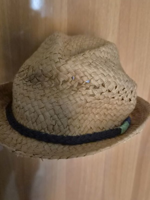 Straw children's hat like new, beige, size 52-53