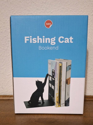 Μεταλλικός βιβλιοστάτης Fishing Cat σαν καινούργιος