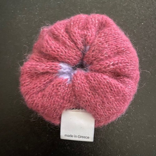 Πλεκτό scrunchie καινούργιο, μεταξωτό νήμα, διχρωμία