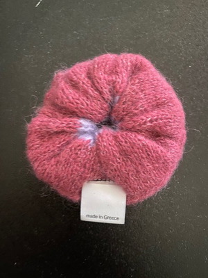 Πλεκτό scrunchie καινούργιο, μεταξωτό νήμα, διχρωμία