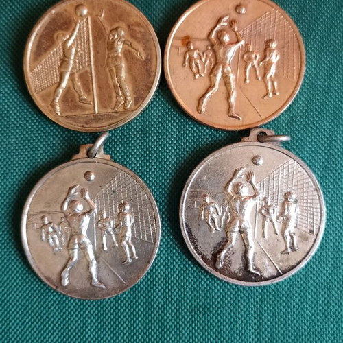 Vintage Volleyball Medals Tournois Classes A 1958 Set of 4 like new