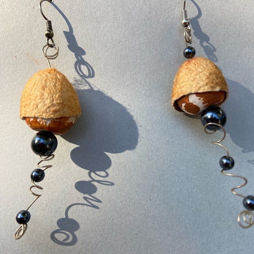 Handmade earrings new with beads and cocoon