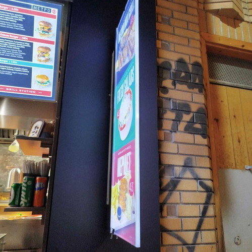 Ηλεκτρονική ταμπέλα διπλής όψης Smart Led Rollup Roof 100 37x100cm καινούργια