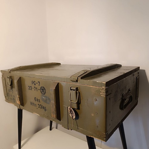 Russian army ammunition box table, antique