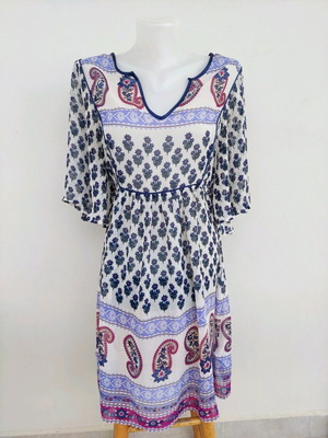 Kaftan dress multicolored like new, size L/XL with waist belt