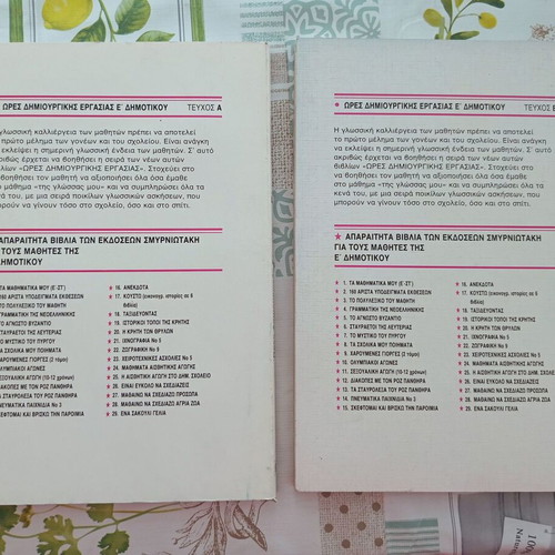 Vintage Language Workbooks A & B for Grade 5, Smyrniotakis editions