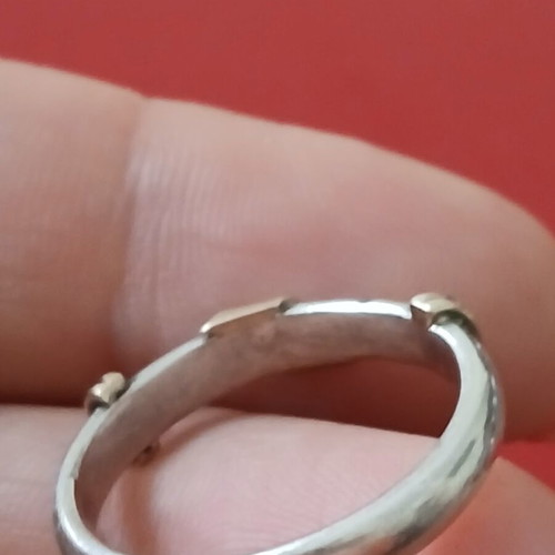 Silver gold ring 925 and 585, like new, 17 mm