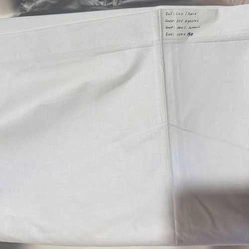 Bed sheets white 160x255 100% cotton Pennie 203 threads set of 7