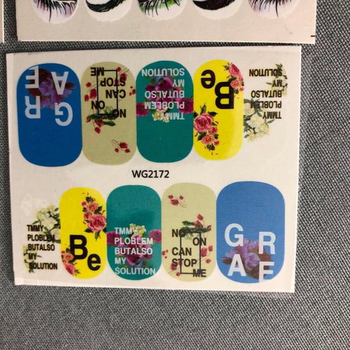 Water Nail Stickers Set of 4 New Full Nail