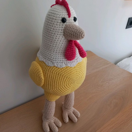Handmade knitted chicken doll 35cm new