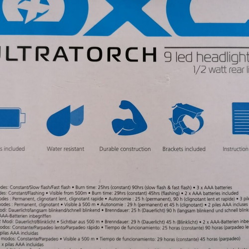 Oxford Ultratorch 9 Led Bicycle Light Set new with batteries