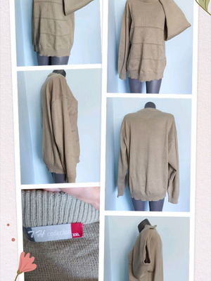 7H Collection ανδρικό πουλόβερ σε ανοιχτό φυστικί, XXL