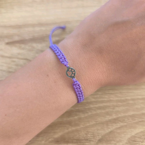 Macrame bracelet handmade with animal paw new
