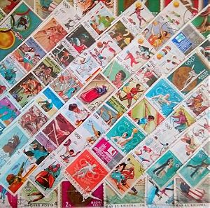 100 Γραμματοσημα Ολυμπιακων Αγωνων Σε Ομορφη Καρτελα Παρουσιασης