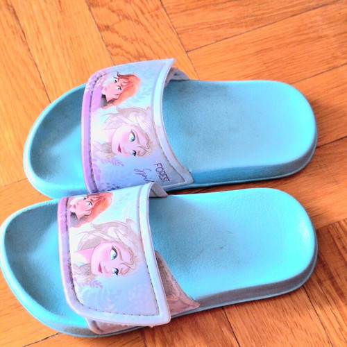 Frozen District children's slippers used, turquoise, size 25-26